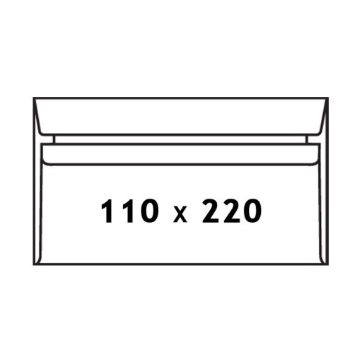 Конверты офисные правое окно SK DL 110х220 мм 50 шт белые