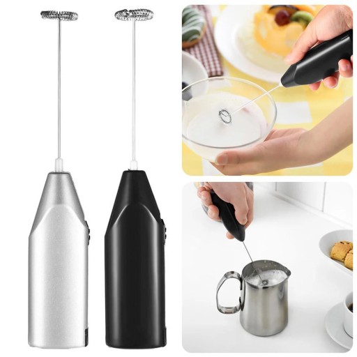 Mini Electric Handheld Egg Beater Household Kitchen Stainless Steel Coffee
