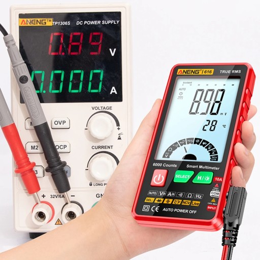 Miernik Multimetr Woltomierz ANENG 616 wyświetlacz LCD ETUI Termopara