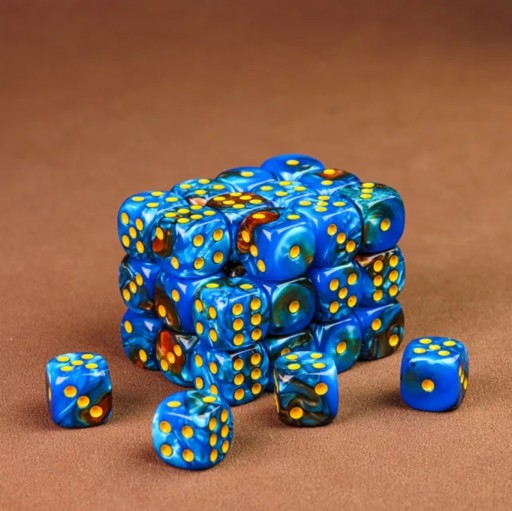 Kość 1szt D6 K6 Niebieska Złoty Nadruk Dice Classic RPG D&D MTG Planszowe
