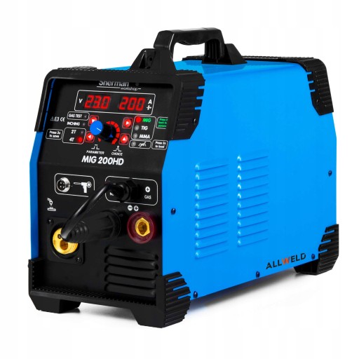 ИНВЕРТОРНЫЙ СВАРОЧНЫЙ АППАРАТ INVERTER SHERMAN MIG 200 HD MMA TIG SYNERGY ALU 3IN1