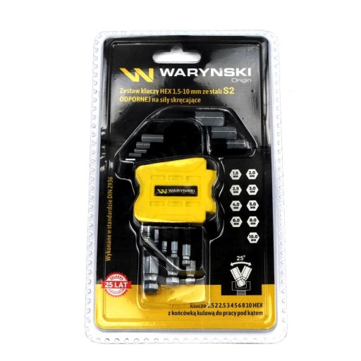 НАБОР ШЕСТИГРАННЫХ КЛЮЧЕЙ 1 5-10 ММ 9 ШТ. ШЕСТИГРАННЫЕ КЛЮЧИ WARYŃSKI