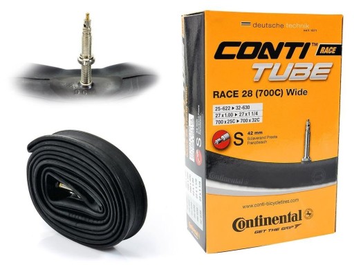 Трубка Presta Continental RaceWide 28 x 1,0–1,25 дюйма