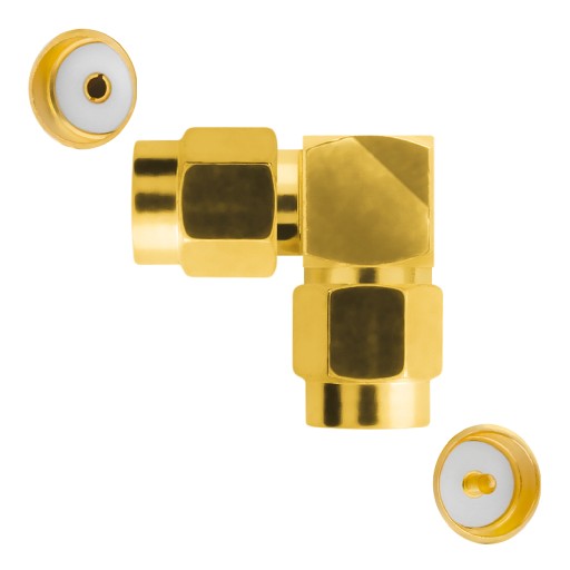 Adapter kątowy GSM wtyk SMA / wtyk RP-SMA 90st.