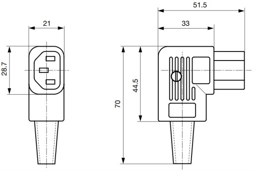 Вилка питания Schurter IEC C13 10A, прямоугольная