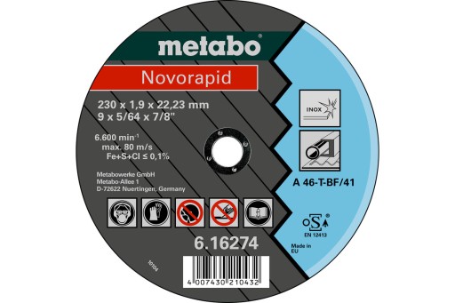 Отрезной диск Metabo Novorapid 230 x 1,9 x 22,2 мм