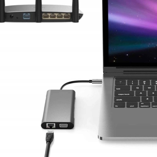 Адаптер HUB 10in1 USB 3.0 PD 87 Вт HDMI SD VGA RJ45
