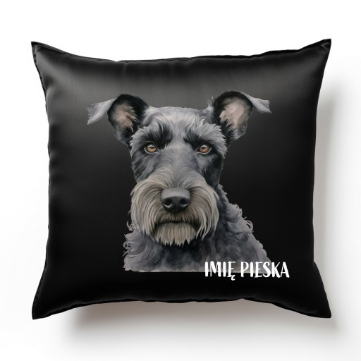 POSZEWKA SATYNA 40CM KERRY BLUE TERRIER TERIER + IMIĘ PSA NA PREZENT