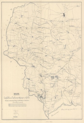 Заглембе Домбровское - карта 1911 года | Формат А3+ в рамке 45х60 см.