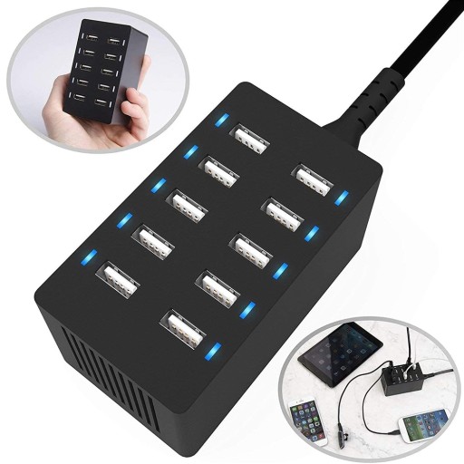 USB-ЗАРЯДНАЯ СТАНЦИЯ С 10 НАСТОЛЬНЫМИ ПОРТАМИ