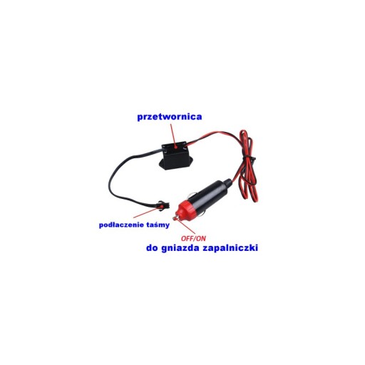 Światłowód EL WIRE Taśma LED 3m 12V Czerwony