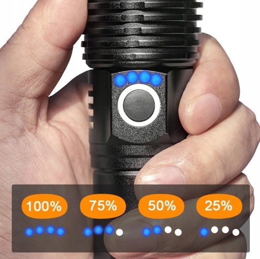 XHP90 ТАКТИЧЕСКИЙ МОЩНЫЙ СВЕТОДИОДНЫЙ ЗУМ USB-ФОНАРИК