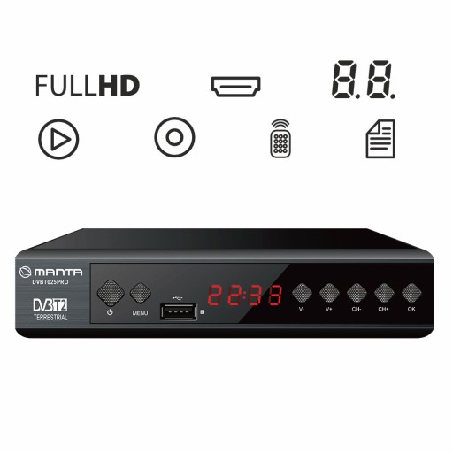 Тюнер-декодер DVBT2 DVBT 2 Наземное ТВ HEVC H.265 HDMI PVR EPG FullHD USB