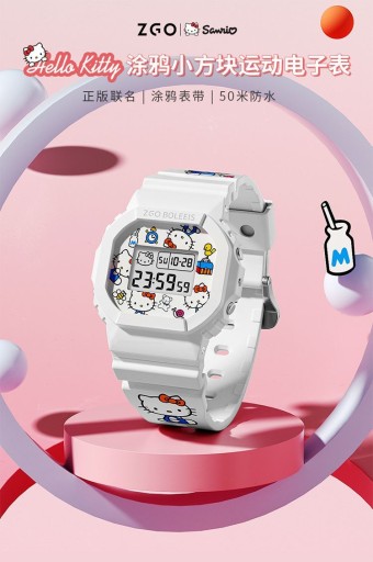 Студенческие спортивные водонепроницаемые цифровые часы HelloKitty