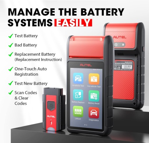 ТЕСТЕР АККУМУЛЯТОРА AUTEL BT608 + ДИАГНОСТИЧЕСКАЯ ПЕЧАТЬ
