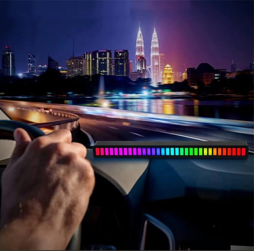 Wskaźnik wysterowania audio 32LED RGB equalizer linijka świetlna USB-C