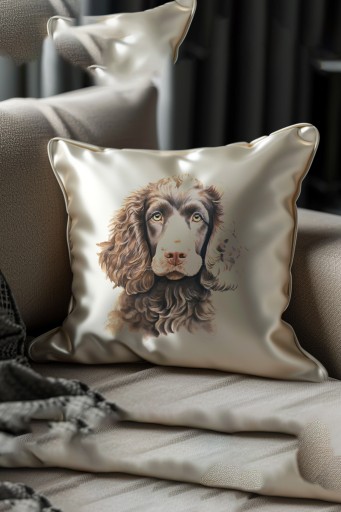 POSZEWKA SATYNA 40CM PIES AMERYKAŃSKI SPANIEL DOWODNY + IMIĘ WATER SPANIEL