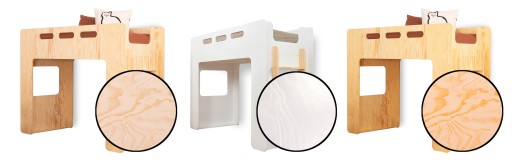 Детская двухъярусная кровать Мезонин MIMI A 180x90 Каркас натуральный деревянный
