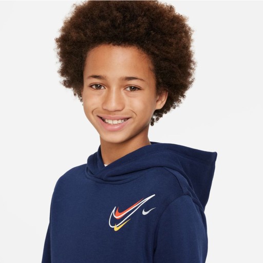 M (137-147) Толстовка Nike Sportswear FLC PO Hoody DX2295 410 темно-синего цвета M (137-