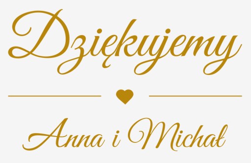 naklejka podziękowania rodzicom napis imiona prezeent ślub wesele 20 cm