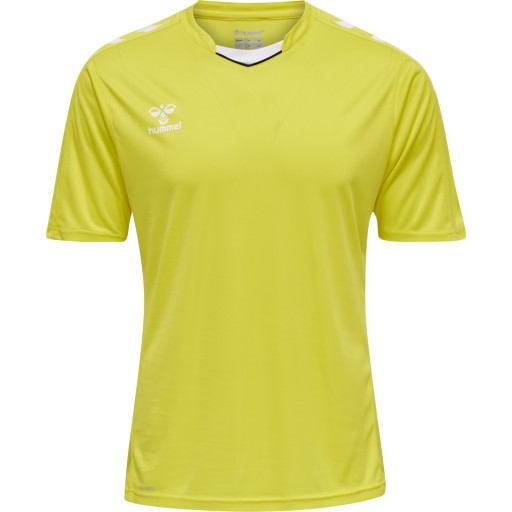 Koszulka sportowa Hummel Core XK Poly Jersey S/S żółto-biała r. M