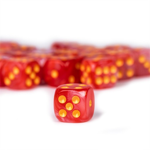 ZESTAW 25 KOSTEK K6 RPG KOŚĆ SZEŚCIOŚCIENNA BEKON Z ORKA 1,6 CM