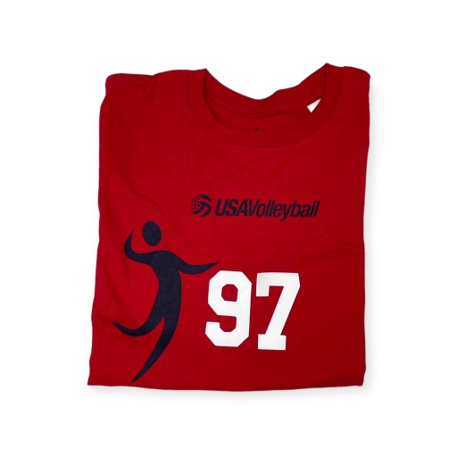 Мужская красная футболка Adidas USA VOLLEYBALL 97 S
