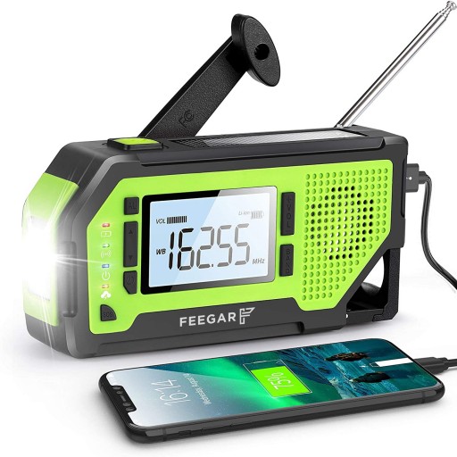 Солнечная аварийная радиостанция Feegar AM FM SOS PB 2000 мАч