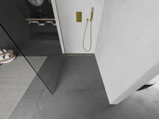 MEXEN KIOTO L ŚCIANKA PRYSZNICOWA WALK-IN 80 x 200 CM ZŁOTA szkło 8 mm
