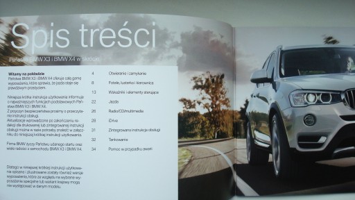 BMW X4 I F26 Руководство пользователя на польском языке BMW F26 X4 2014-2018 + краткая версия 2015 г.