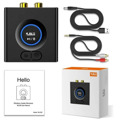 Аудиоресивер Bluetooth 5.0 Jack 2 RCA Miilink 1Mii ML200 aptX Диапазон 50 м