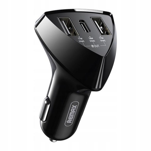 ŁADOWARKA SAMOCHODOWA 2xUSB 1xTYP C QC+PD 35W 3.4A