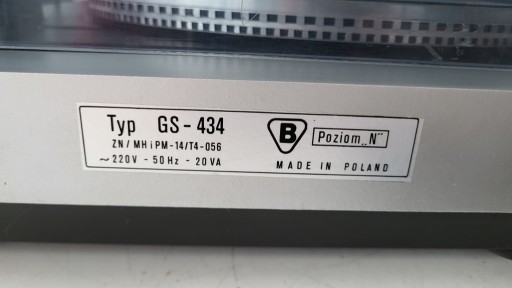 UNITRA GS-434 Проигрыватель проигрывателей BERNARD GREY ВИНТАЖ ХОРОШЕЕ СОСТОЯНИЕ GWR