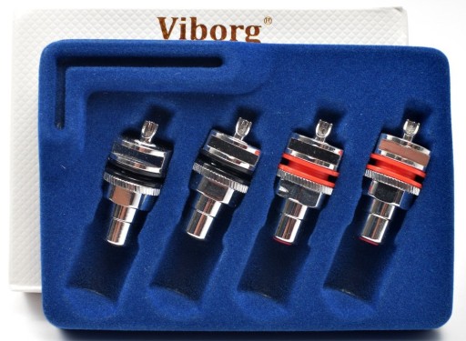 РАЗЪЕМЫ RCA С РОДИЕВЫМ ПОКРЫТИЕМ VIBORG RC101R 4 ШТ.
