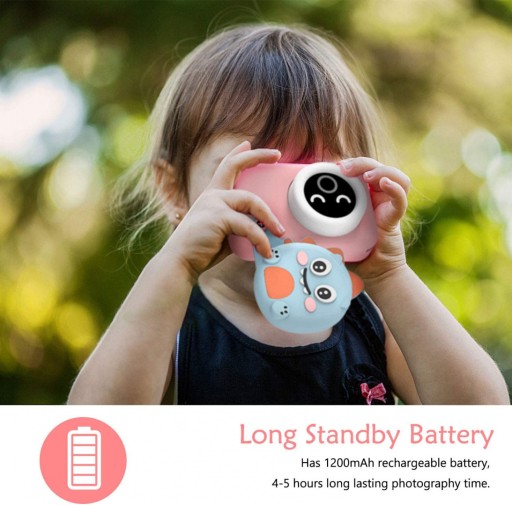 APARAT CYFROWY dla DZIECI Fotograficzny + KARTA 32GB RÓŻOWY DINOZAUR ZESTAW