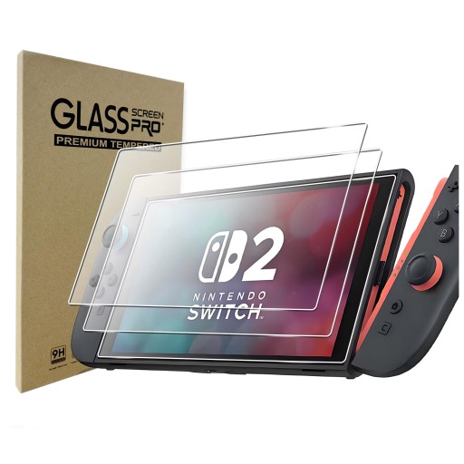 2X закаленное стекло для Nintendo Switch 2 защитных стекла 9H для экрана в комплекте