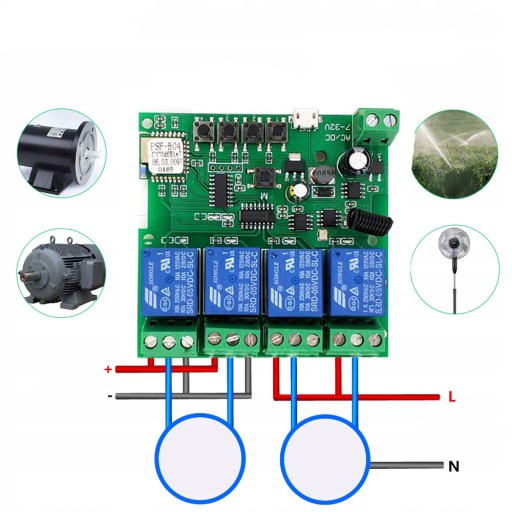 Sonoff 4CH DC 5-32 В WiFi + RF 433 МГц без напряжения