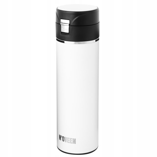 SZCZELNY KUBEK TERMICZNY TURYSTYCZNY TERMOS 400ml BIAŁY NOVEEN TB511 SS304