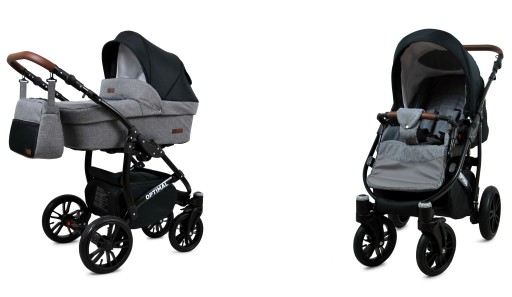 Коляска BabyLux OPTIMAL ALU 2в1, гондольная коляска с сумкой, легкая