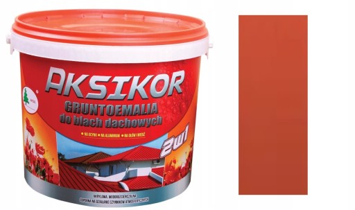 AKSIKOR FARBA NA DACH 2W1 CEGLASTY 8004 WODNA 10L