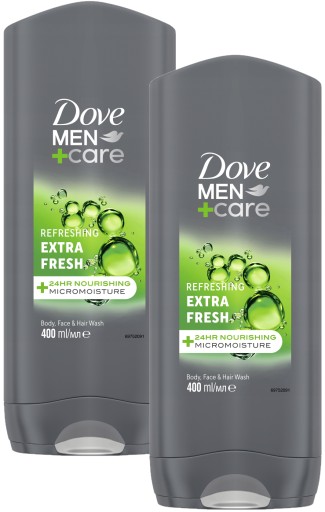 Гель для душа DOVE Men+Care Extra Fresh для мужчин 2х400 мл
