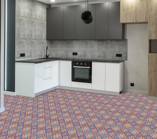 НАКЛЕЙКИ НА ПЛИТКУ ПВХ 25х25 см ЦВЕТНЫЕ AZULEJOS