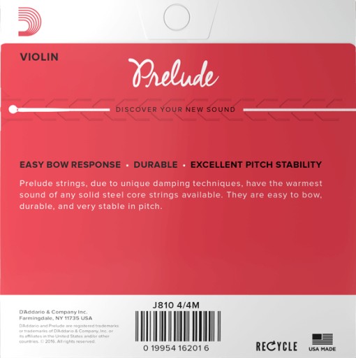 Струны для скрипки Prelude D'Addario J810 M 4/4