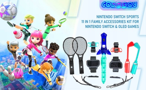 Набор из 11 аксессуаров для спортивных ручек Nintendo Switch