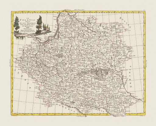 Stara mapa - Polska - Zannoni - 1782 - 100x70
