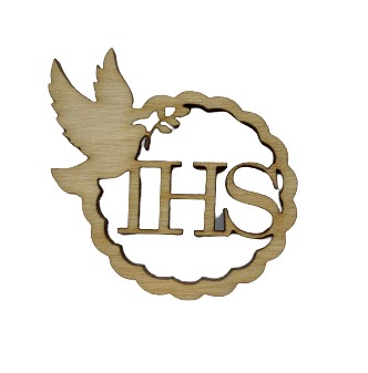 Декоративная табличка с голубем IHS, скрапки 4,5 см.