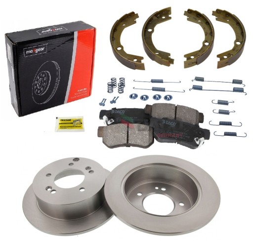 Тормозные диски, задние колодки, HYUNDAI Tucson, 262мм, привод 2WD