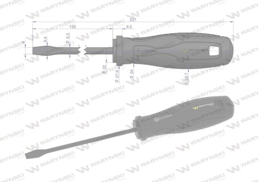 Плоская отвертка 6 x 125 мм отвертка Waryński
