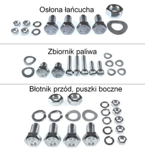 Шурупы MZ ES 250/2 TROPHY, оцинкованные, класс 8,8, разделены на группы