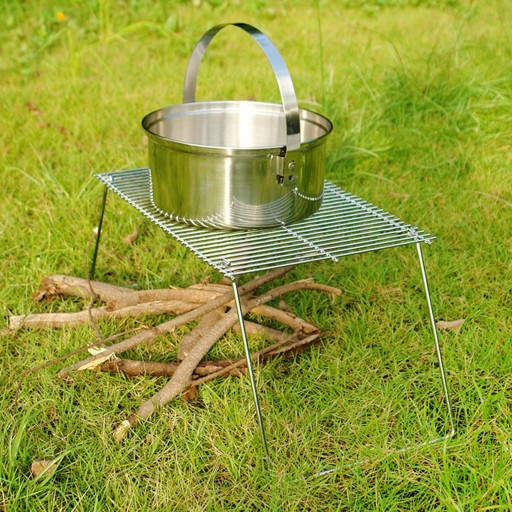 Składany ruszt do grillowania na ognisko i grill do przygód na świeżym powietrzu w kamperze